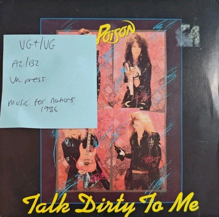 Poison Talk Dirty To Me Vinyl Record 7" VG+/VG KUT125 1986 sleeve Poison Talk Dirty To Me Vinyl Record 7" VG+/VG KUT125 1986 sleeve