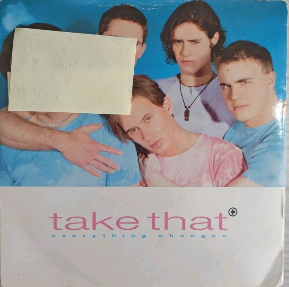 Take That Everything Changes Vinyl Record 7" VG/VG LC0316 1993 vinyl record sleeve Take That Everything Changes Vinyl Record 7" VG/VG LC0316 1993 vinyl record sleeve
