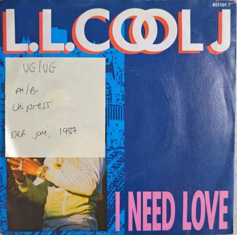 LL Cool J I Need Love Vinyl Record 7" VG/VG 651101 1987 sleeve LL Cool J I Need Love Vinyl Record 7" VG/VG 651101 1987 sleeve