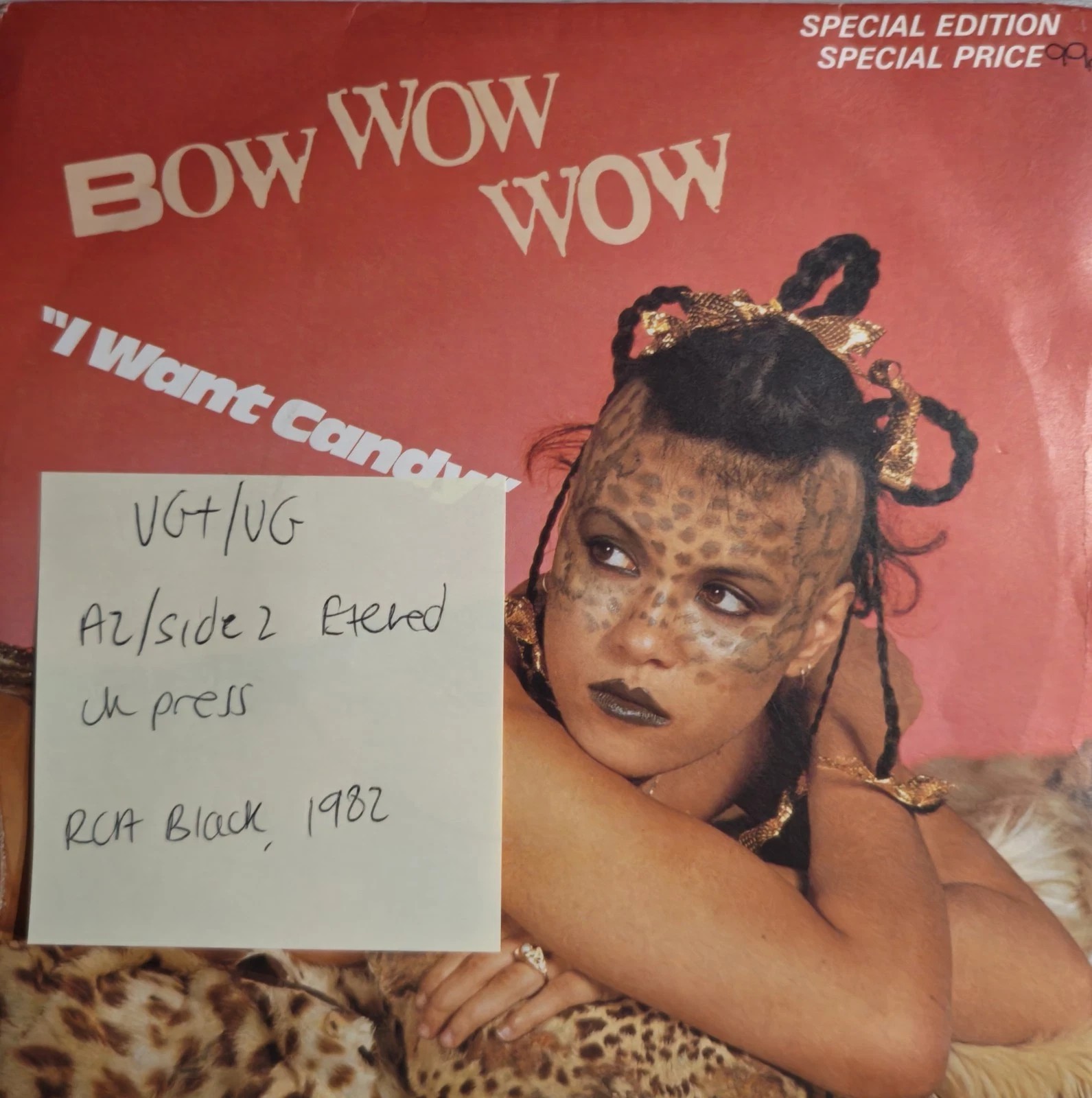 Bow Wow I Want Candy Vinyl Record 7" VG+/VG RCA 238 1982 sleeve Bow Wow I Want Candy Vinyl Record 7" VG+/VG RCA 238 1982 sleeve