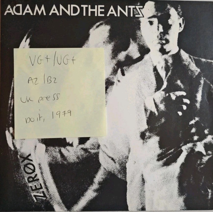 Adam & The Ants Zerox / Whip in My Valise Vinyl Record 7" VG+/VG+ DUN8 1979 vinyl record sleeve Adam & The Ants Zerox / Whip in My Valise Vinyl Record 7" VG+/VG+ DUN8 1979 vinyl record sleeve
