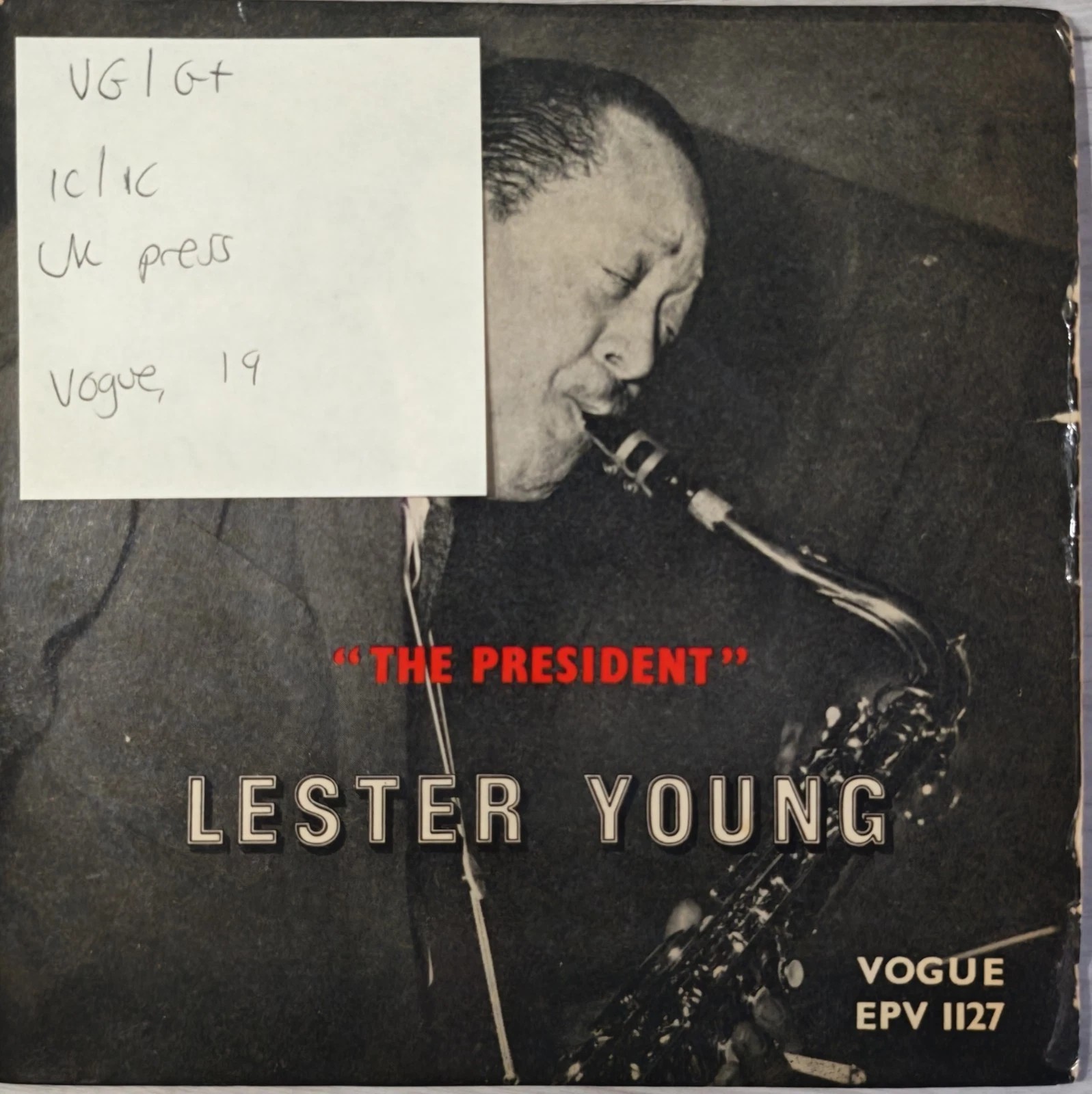 Lester Young The President Vinyl Record 7" VG/G+ EPV1127 sleeve Lester Young The President Vinyl Record 7" VG/G+ EPV1127 sleeve