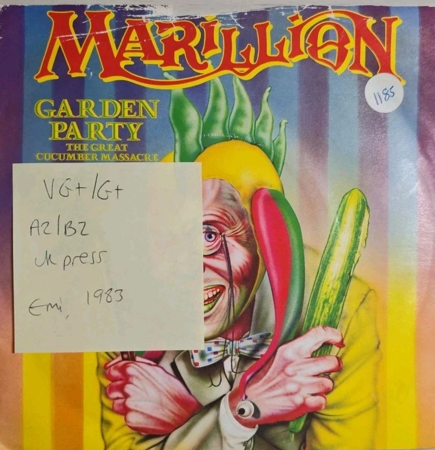 Marillion Garden Party Vinyl Record 7" VG+/G+ EMI 5393 1983 sleeve Marillion Garden Party Vinyl Record 7" VG+/G+ EMI 5393 1983 sleeve
