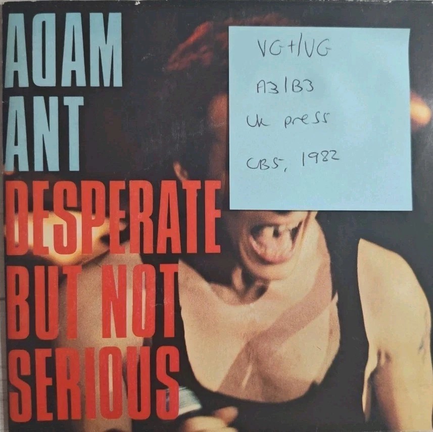 Adam Ant Desperate But Not Serious Vinyl Record 7" VG+/VG CBSA 2892 1982 vinyl record sleeve Adam Ant Desperate But Not Serious Vinyl Record 7" VG+/VG CBSA 2892 1982 vinyl record sleeve