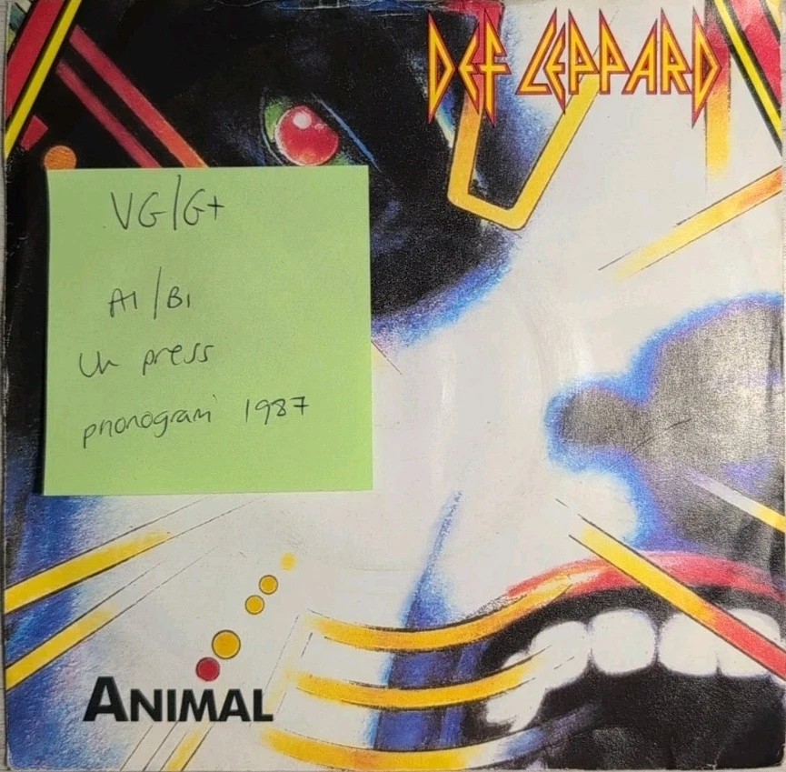 Def Leppard Animal Tear It Down Vinyl Record 7" VG/G+ LEP1 1987 sleeve Def Leppard Animal Tear It Down Vinyl Record 7" VG/G+ LEP1 1987 sleeve