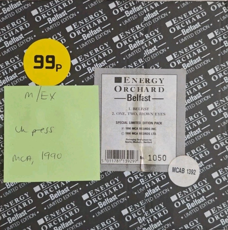 Energy Orchard Belfast Limited Editon Vinyl Record 7" M/EX MCAB1392 1990 sleeve Energy Orchard Belfast Limited Editon Vinyl Record 7" M/EX MCAB1392 1990 sleeve