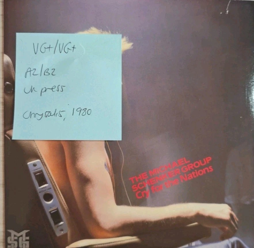 Michael Schenker Group Cry For The Nation Vinyl Record 7" VG+/VG+ CHS 2471 1980 sleeve Michael Schenker Group Cry For The Nation Vinyl Record 7" VG+/VG+ CHS 2471 1980 sleeve