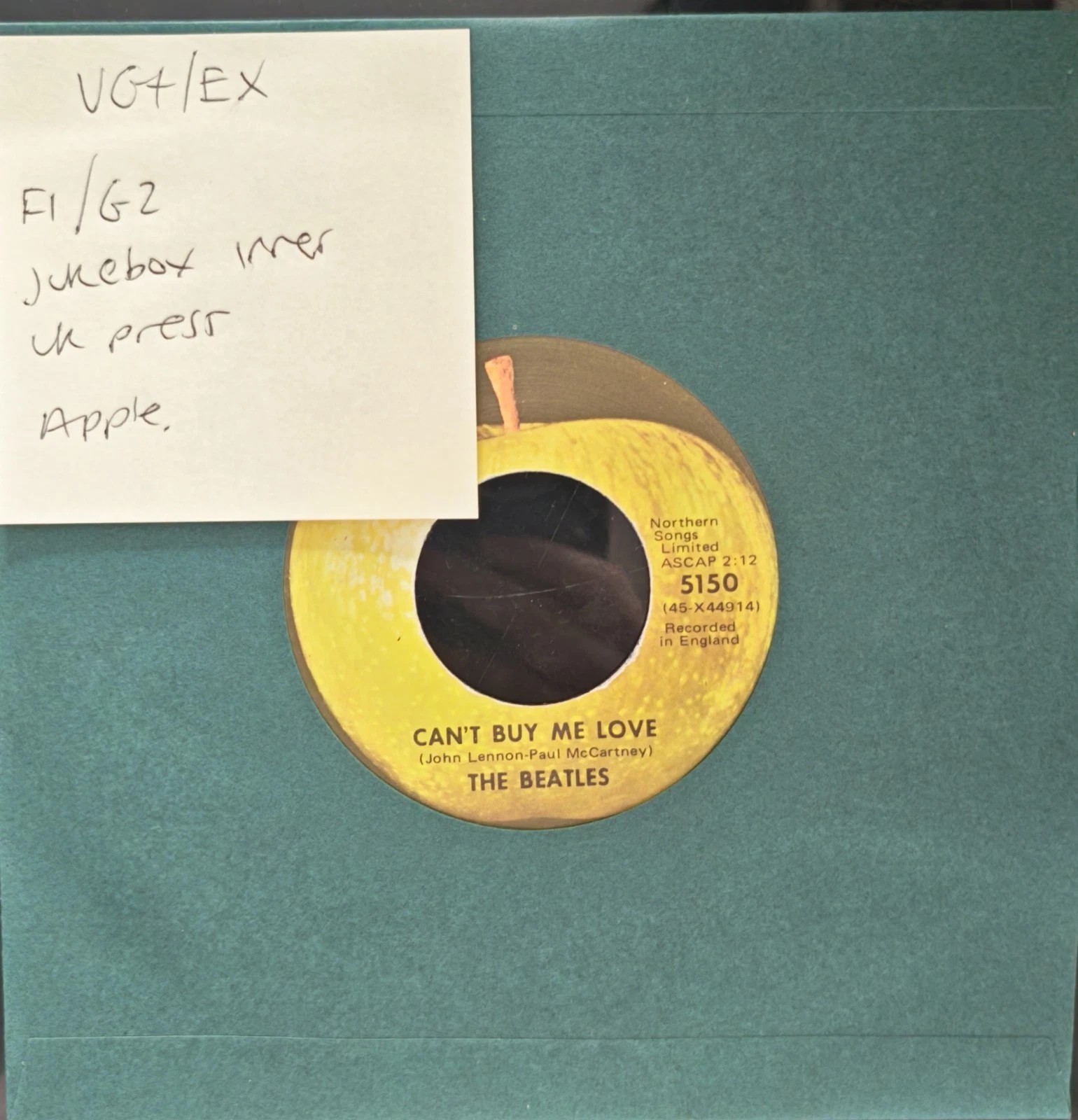 The Beatles Can't Buy Me Love/You Can't Do That Vinyl Record 7" VG+/EX 5150 sleeve The Beatles Can't Buy Me Love/You Can't Do That Vinyl Record 7" VG+/EX 5150 sleeve
