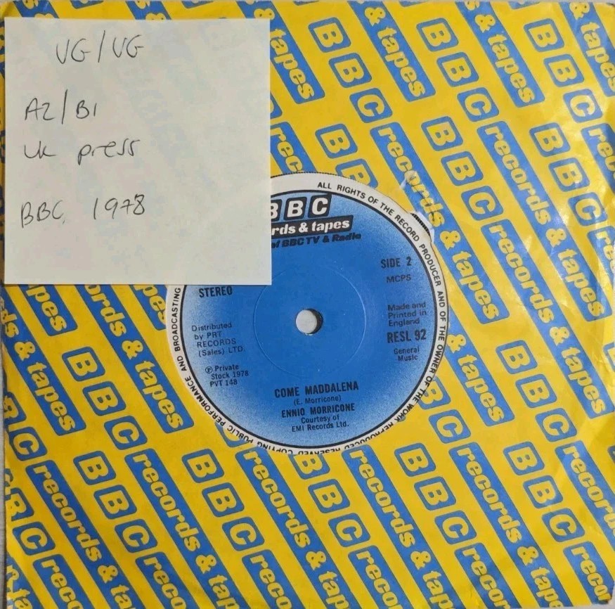 Ennio Morricone Chi Mai Vinyl Record 7" VG/VG RESL 92 1978 sleeve Ennio Morricone Chi Mai Vinyl Record 7" VG/VG RESL 92 1978 sleeve