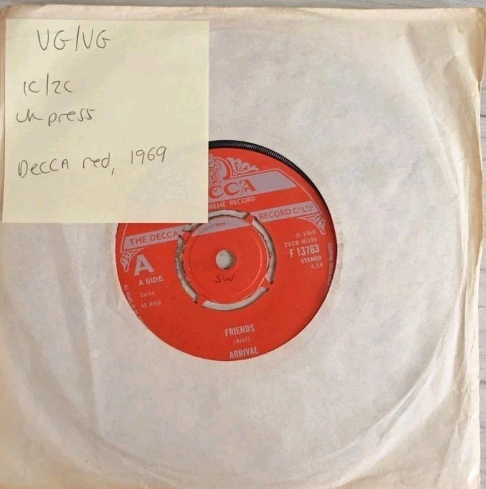 Arrival Friends / I Will Survive Vinyl Record 7" VG/VG F13763 1969 sleeve Arrival Friends / I Will Survive Vinyl Record 7" VG/VG F13763 1969 sleeve