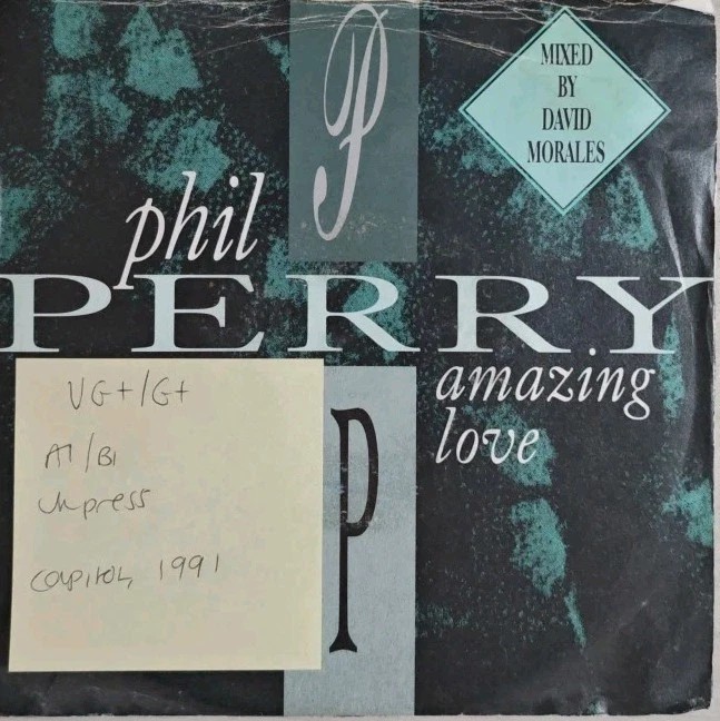 Phil Perry Amazing Love Vinyl Record 7" VG+/G+ CL615 1991 sleeve Phil Perry Amazing Love Vinyl Record 7" VG+/G+ CL615 1991 sleeve