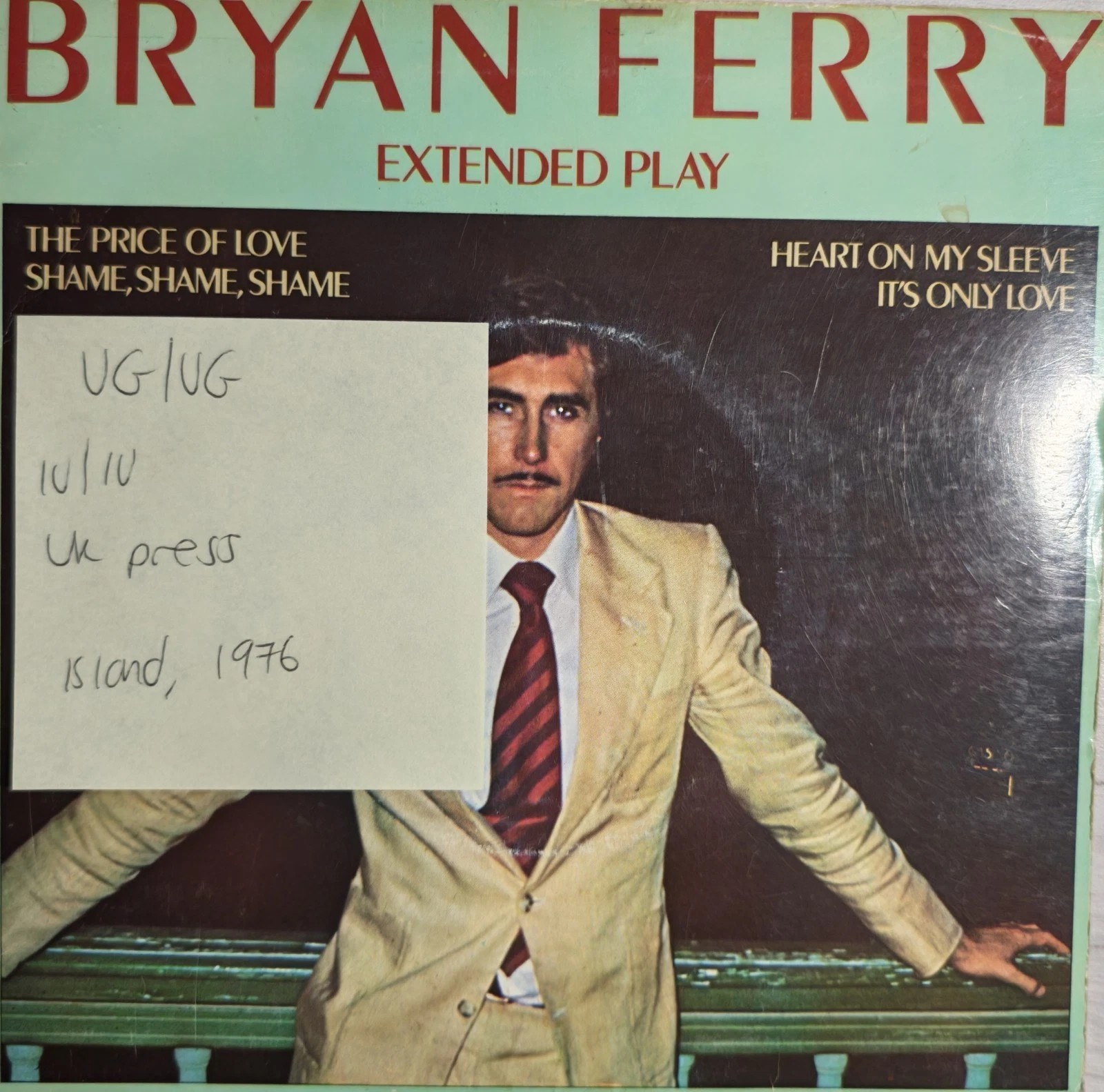 Bryan Ferry Extended Play Vinyl Record 7" VG/VG IEP-1 1976 sleeve Bryan Ferry Extended Play Vinyl Record 7" VG/VG IEP-1 1976 sleeve
