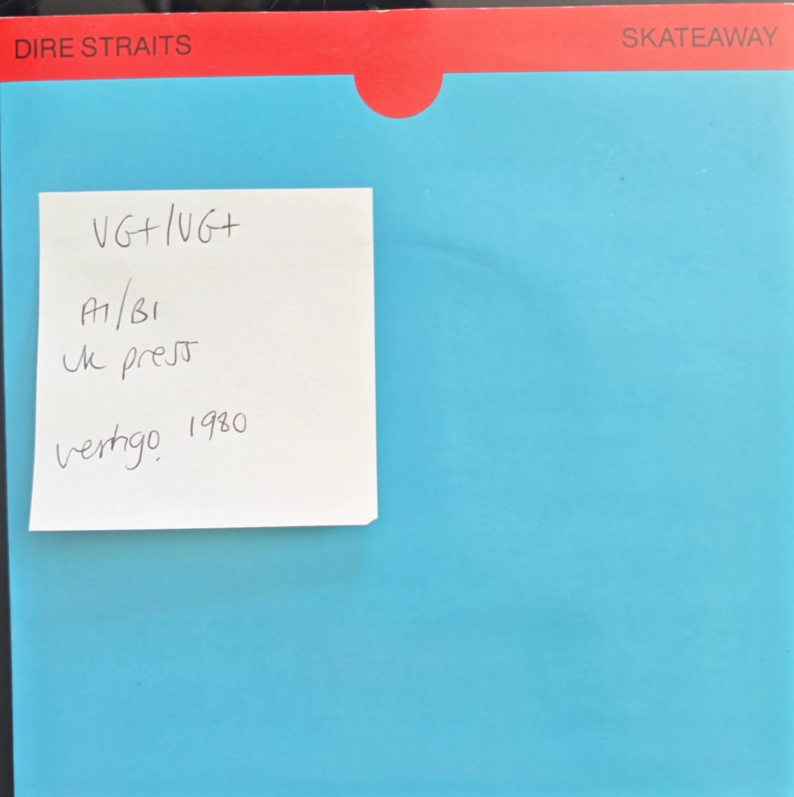 Dire Straits Skateaway Vinyl Record 7" VG+/VG+ MOVIE2 1980 sleeve Dire Straits Skateaway Vinyl Record 7" VG+/VG+ MOVIE2 1980 sleeve