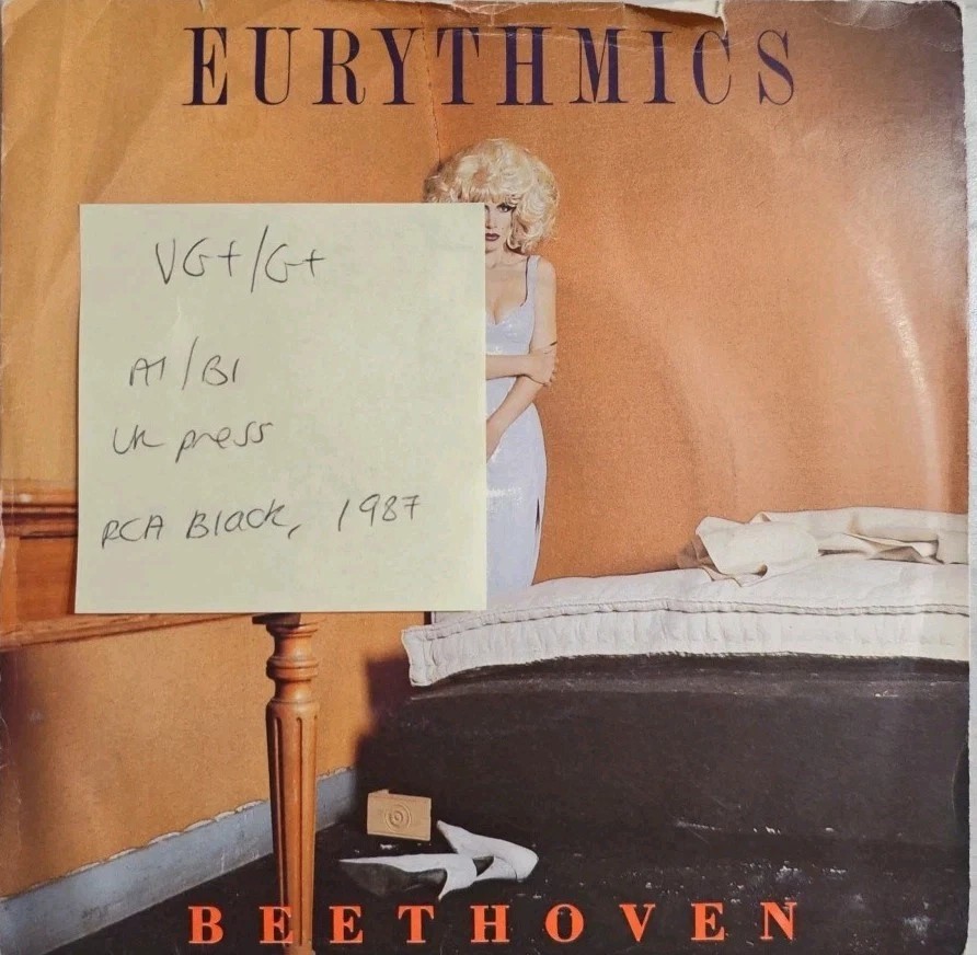 Eurythmics Beethoven Vinyl Record 7" VG+/G+ DA11 1987 1987 sleeve Eurythmics Beethoven Vinyl Record 7" VG+/G+ DA11 1987 1987 sleeve