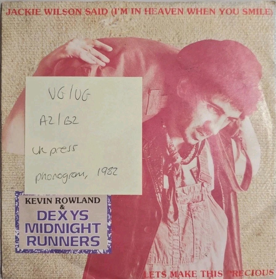 Dexy's Mignight Runners Jackie Wilson Said Vinyl Record 7" VG/VG DEXYS 10 1982 sleeve Dexy's Mignight Runners Jackie Wilson Said Vinyl Record 7" VG/VG DEXYS 10 1982 sleeve