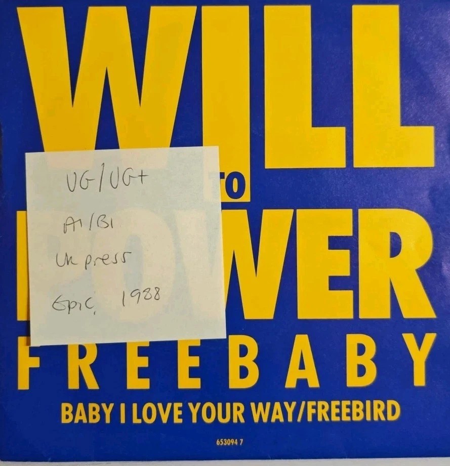Will To Power Baby I Love Your Way Vinyl Record 7" VG/VG+ 653094 1988 vinyl record sleeve Will To Power Baby I Love Your Way Vinyl Record 7" VG/VG+ 653094 1988 vinyl record sleeve