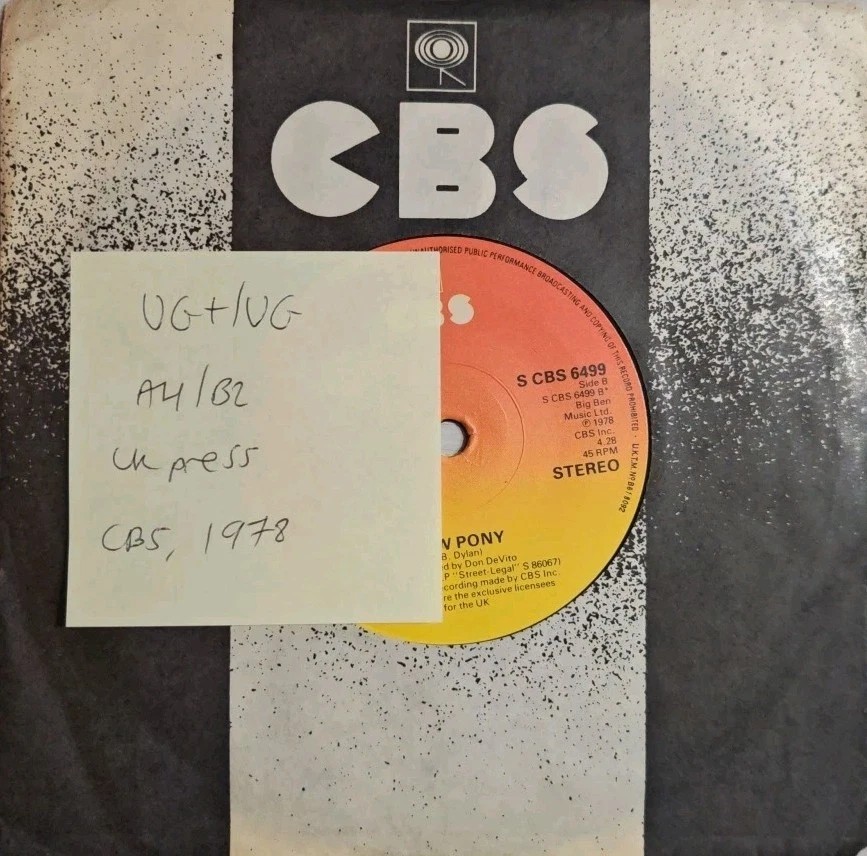 Bob Dylan Baby Stop Crying Vinyl Record 7" VG+/VG CBS6499 1978 sleeve Bob Dylan Baby Stop Crying Vinyl Record 7" VG+/VG CBS6499 1978 sleeve