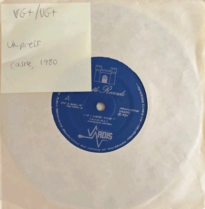 Vardis If I Were King Vinyl Record 7" VG+/VG+ CQUEL2 1980 sleeve Vardis If I Were King Vinyl Record 7" VG+/VG+ CQUEL2 1980 sleeve