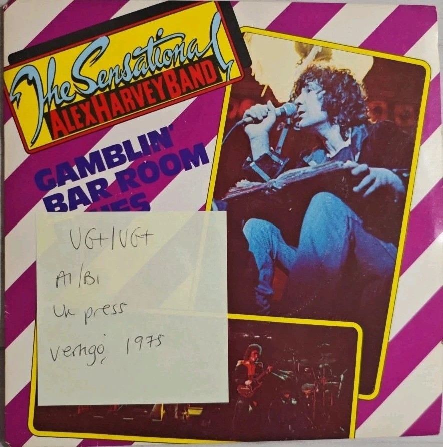 SAHB Gamblin' Bar Room Blues Vinyl Record 7" VG+/VG+ ALEX002 1975 vinyl record sleeve SAHB Gamblin' Bar Room Blues Vinyl Record 7" VG+/VG+ ALEX002 1975 vinyl record sleeve