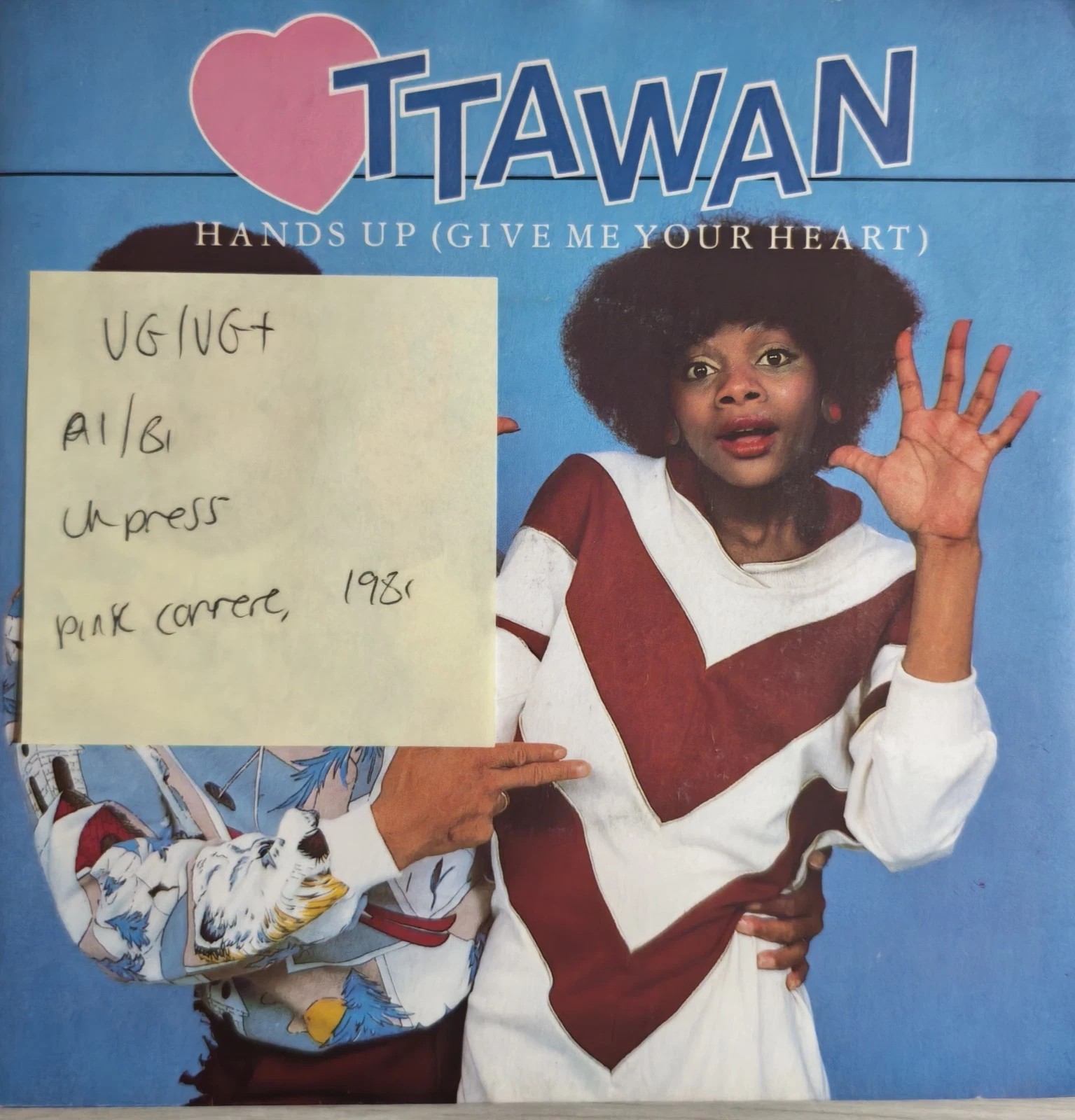Ottawan Hands Up (Give Me Your Heart) Vinyl Record 12" VG/VG+ CAR 183T 1981 sleeve Ottawan Hands Up (Give Me Your Heart) Vinyl Record 12" VG/VG+ CAR 183T 1981 sleeve