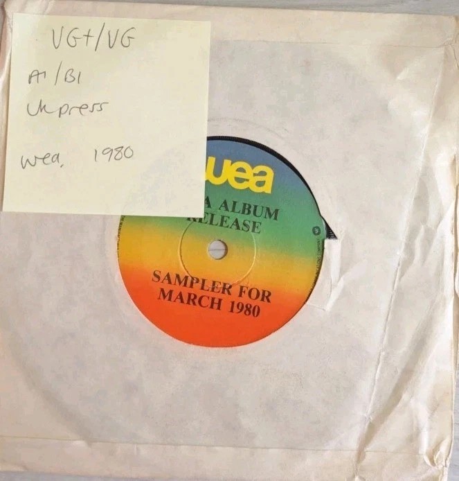 WEA Album Release Sampler For March 1980 Vinyl Record 7" VG+/VG sleeve WEA Album Release Sampler For March 1980 Vinyl Record 7" VG+/VG sleeve
