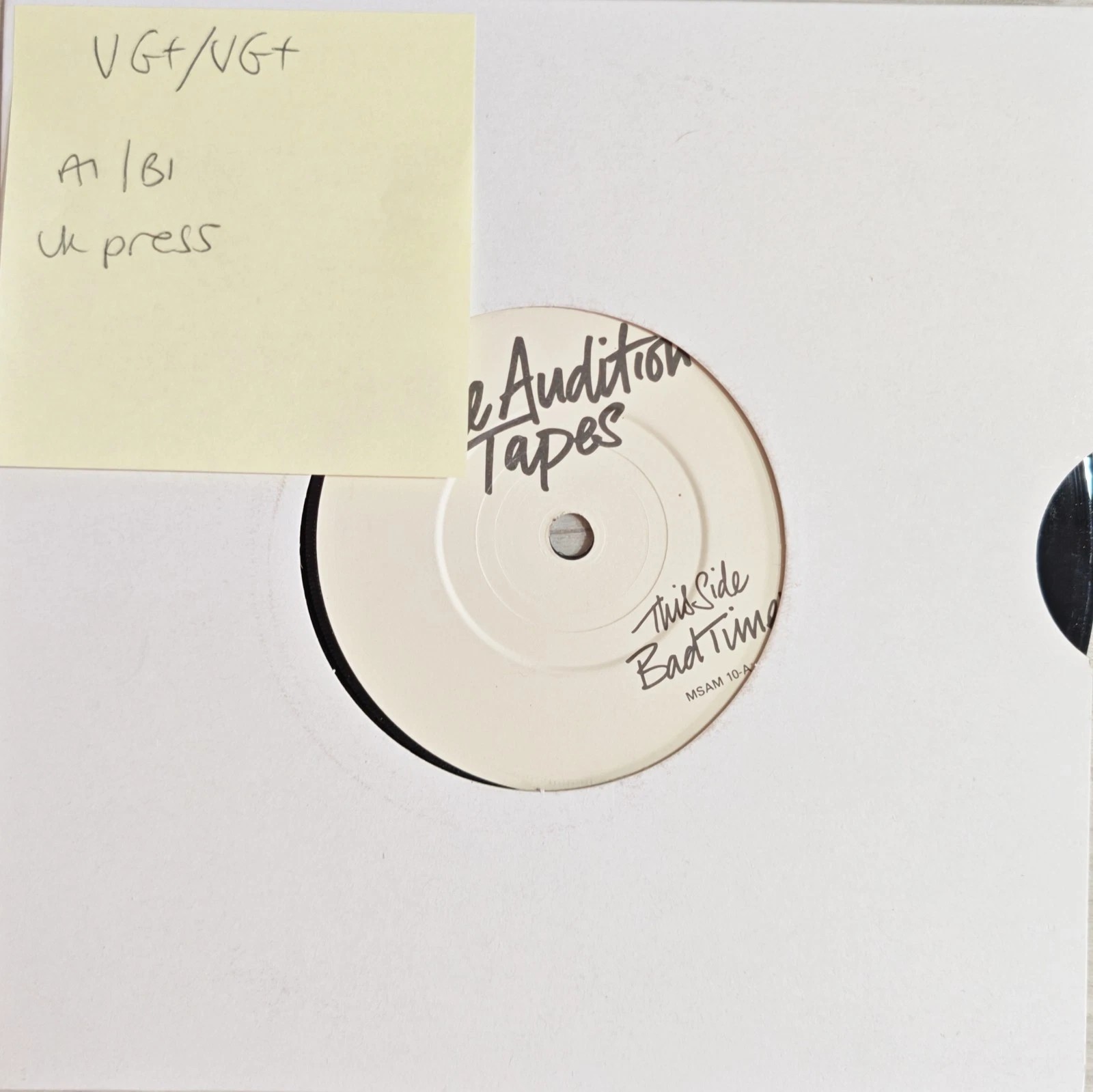 Audition Tapes Bad Times Vinyl Record 7" VG+/VG+ MSAM10 sleeve Audition Tapes Bad Times Vinyl Record 7" VG+/VG+ MSAM10 sleeve