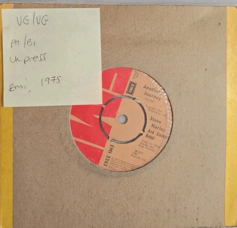 Steve Harley Another Journey / Make Me Smile Vinyl Record 7" VG/VG EMI2263 1975 vinyl record sleeve Steve Harley Another Journey / Make Me Smile Vinyl Record 7" VG/VG EMI2263 1975 vinyl record sleeve