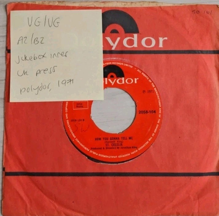 St. Cecelia Leap Up & Down Vinyl Record 7" VG/VG 2058104 1971 sleeve St. Cecelia Leap Up & Down Vinyl Record 7" VG/VG 2058104 1971 sleeve