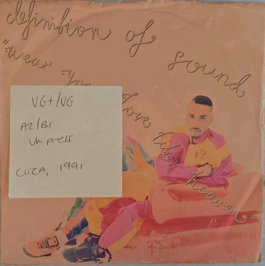 Definition Of Sound Wear Your Love Like Heaven Vinyl Record 7" VG+/VG 7R61 1991 sleeve Definition Of Sound Wear Your Love Like Heaven Vinyl Record 7" VG+/VG 7R61 1991 sleeve