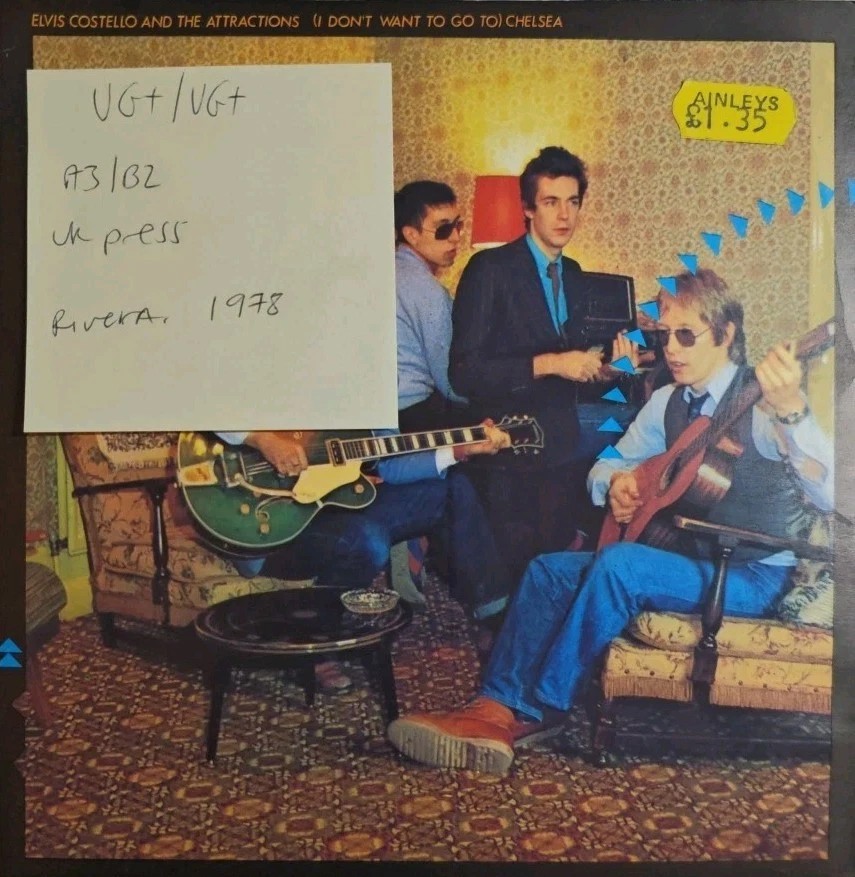 Elvis Costello (I Don't Want To Go) Vinyl Record 7" VG+/VG+ ADA 3 1978 sleeve Elvis Costello (I Don't Want To Go) Vinyl Record 7" VG+/VG+ ADA 3 1978 sleeve