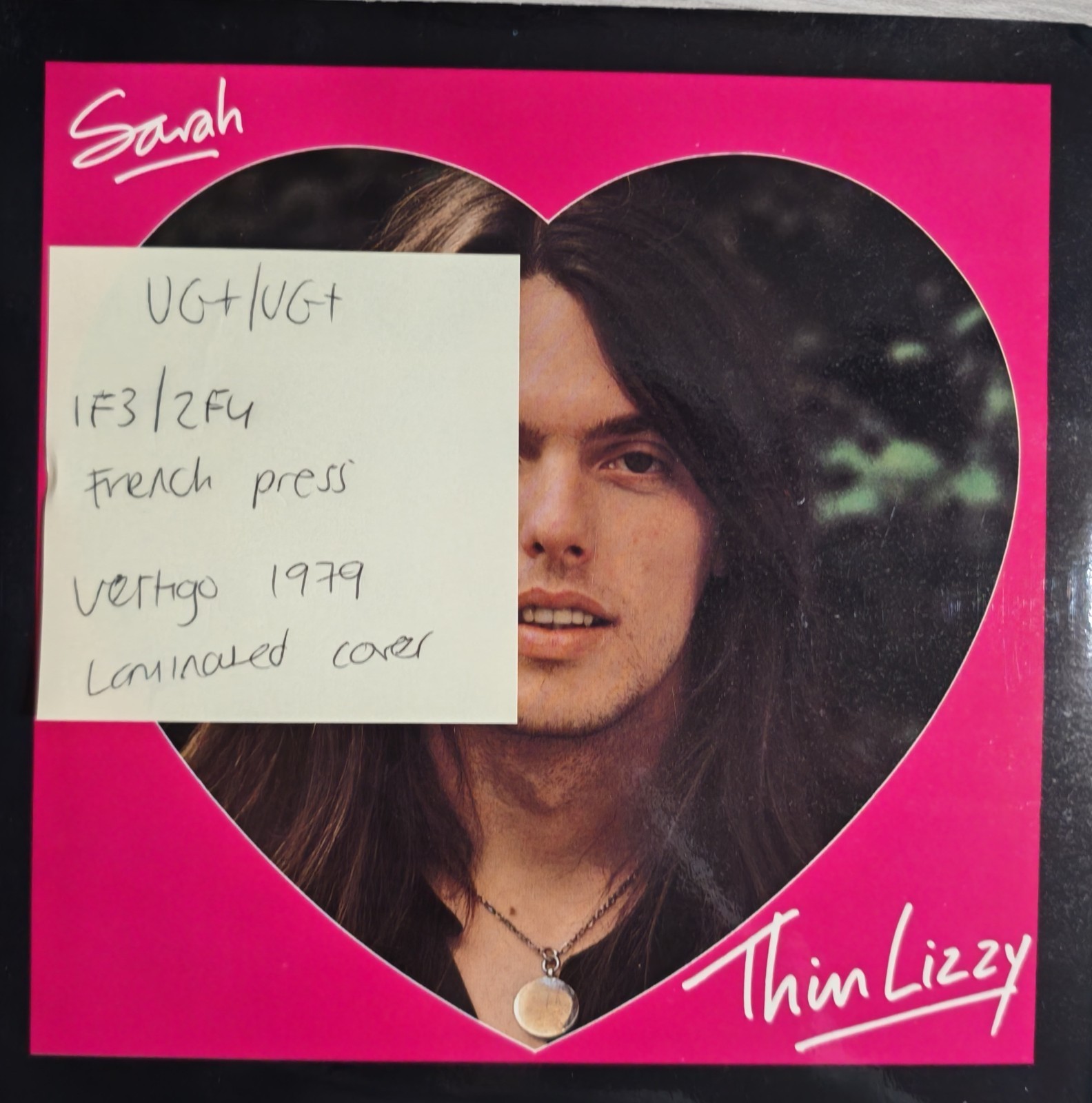 Thin Lizzy Sarah / Got To Give It Up Vinyl Record 7" VG+/VG+ LIZZY 5 1979 vinyl record sleeve Thin Lizzy Sarah / Got To Give It Up Vinyl Record 7" VG+/VG+ LIZZY 5 1979 vinyl record sleeve