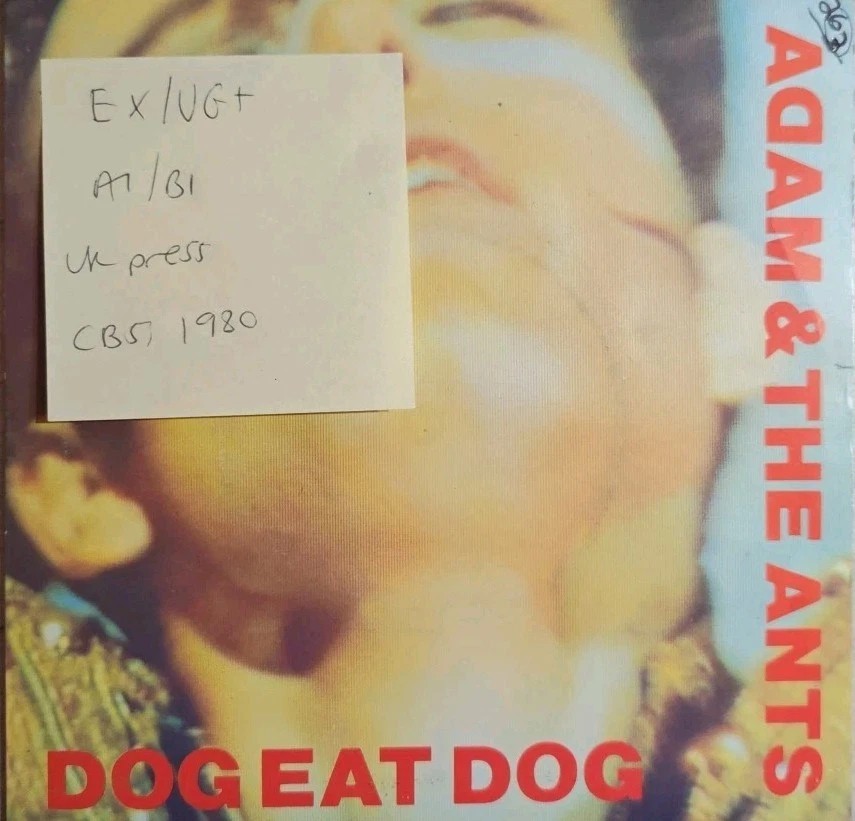 Adam And The Ants Dog Eat Dog Vinyl Record 7" EX/VG+ CBS 9039 1980 vinyl record sleeve Adam And The Ants Dog Eat Dog Vinyl Record 7" EX/VG+ CBS 9039 1980 vinyl record sleeve