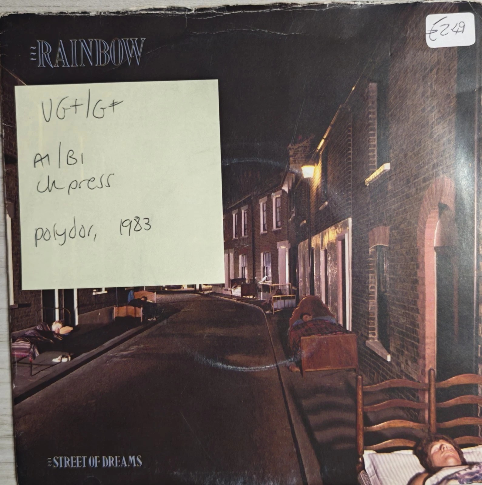 Rainbow Street Of Dreams Vinyl Record 7" VG+/G+ POSP631 1983 sleeve Rainbow Street Of Dreams Vinyl Record 7" VG+/G+ POSP631 1983 sleeve