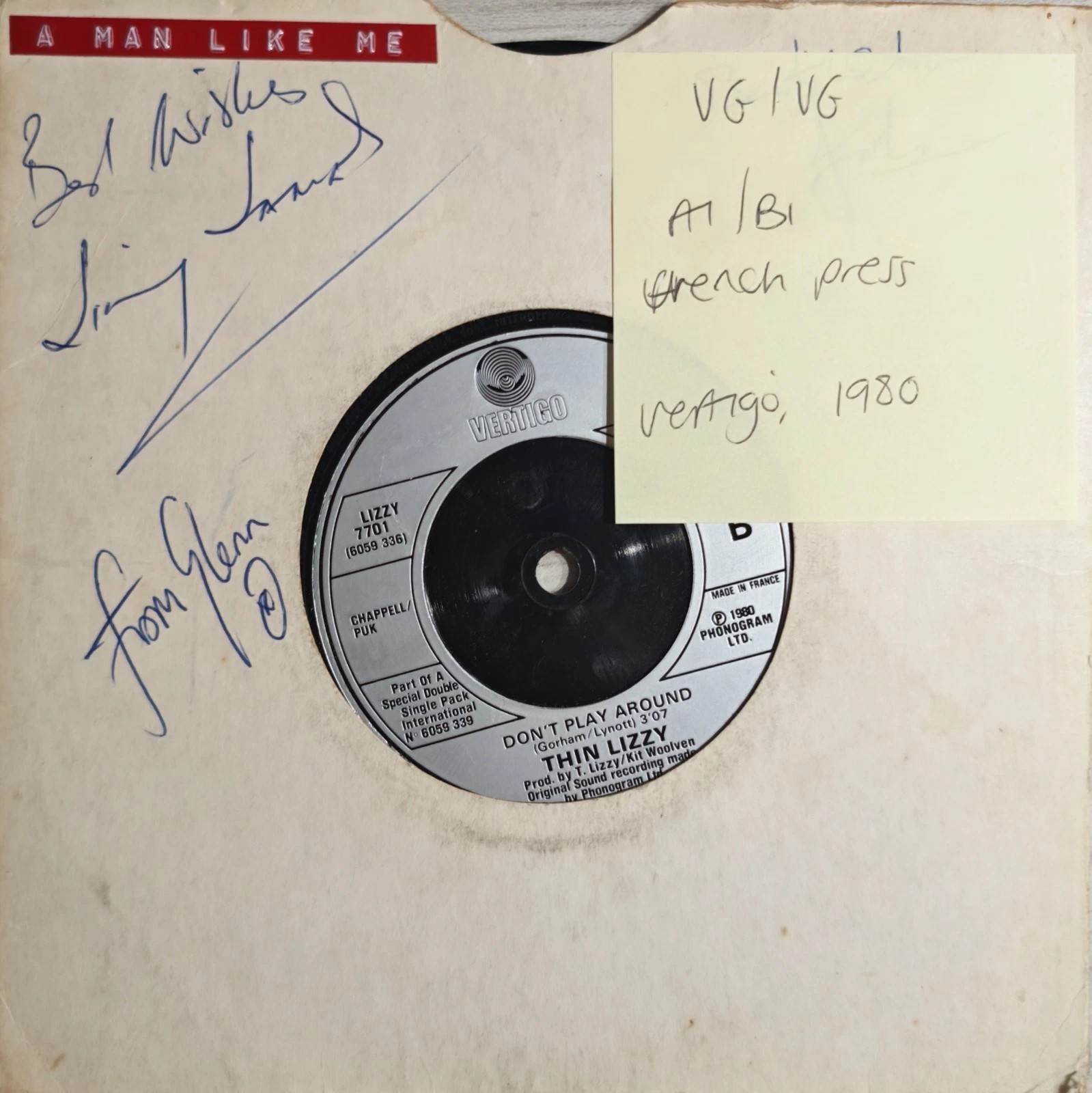 Thin Lizzy Killer On The Loose Vinyl Record 7" VG+/VG+ Lizzy 7701 sleeve Thin Lizzy Killer On The Loose Vinyl Record 7" VG+/VG+ Lizzy 7701 sleeve