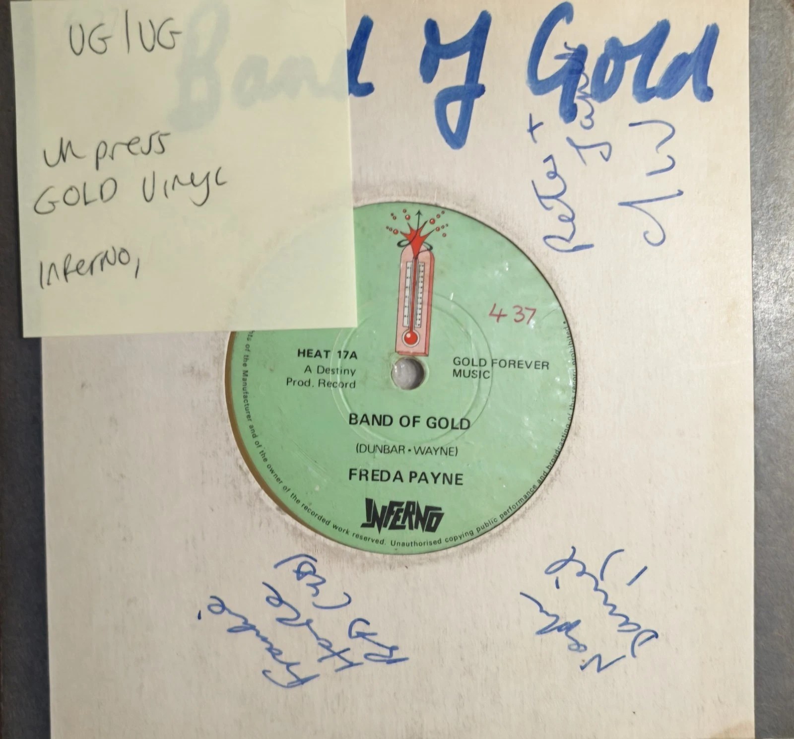 Fred A Payne Band Of Gold Vinyl Record 7" VG/VG HEAT17A sleeve Fred A Payne Band Of Gold Vinyl Record 7" VG/VG HEAT17A sleeve