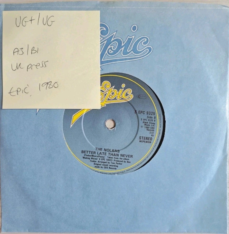 The Nolans Who's Gonna Rock You Vinyl Record 7" VG+/VG EPC9325 1980 sleeve The Nolans Who's Gonna Rock You Vinyl Record 7" VG+/VG EPC9325 1980 sleeve