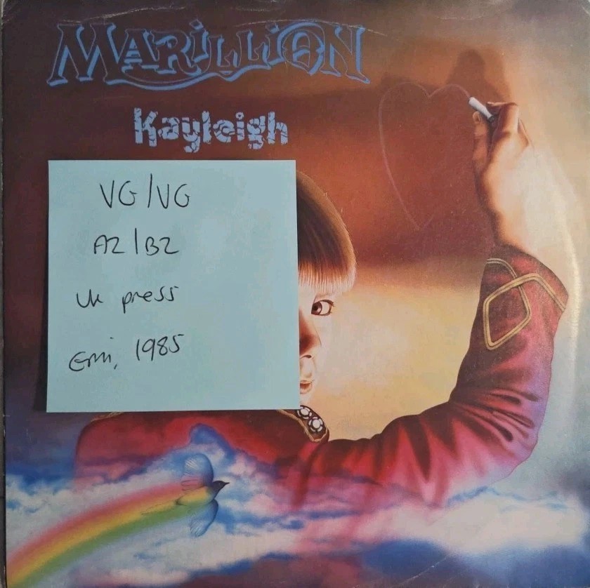 Marillion Kayleigh Vinyl Record 7" VG/VG MARIL 3 1985 sleeve Marillion Kayleigh Vinyl Record 7" VG/VG MARIL 3 1985 sleeve
