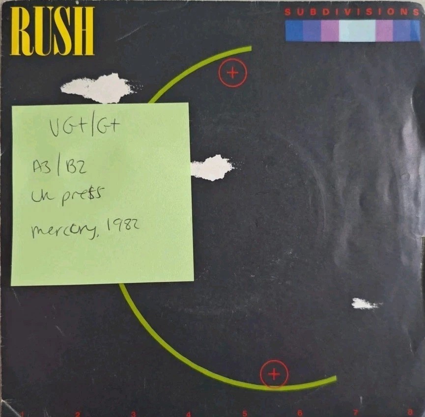 Rush Subdivisions Vinyl Record 7" VG+/G+ RUSH 9 1982 vinyl record sleeve Rush Subdivisions Vinyl Record 7" VG+/G+ RUSH 9 1982 vinyl record sleeve