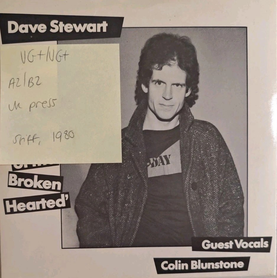 Dave Stewart What Becomes Of The Broken Hearted Vinyl Record 7" VG+/VG+ BROKEN 1 sleeve Dave Stewart What Becomes Of The Broken Hearted Vinyl Record 7" VG+/VG+ BROKEN 1 sleeve