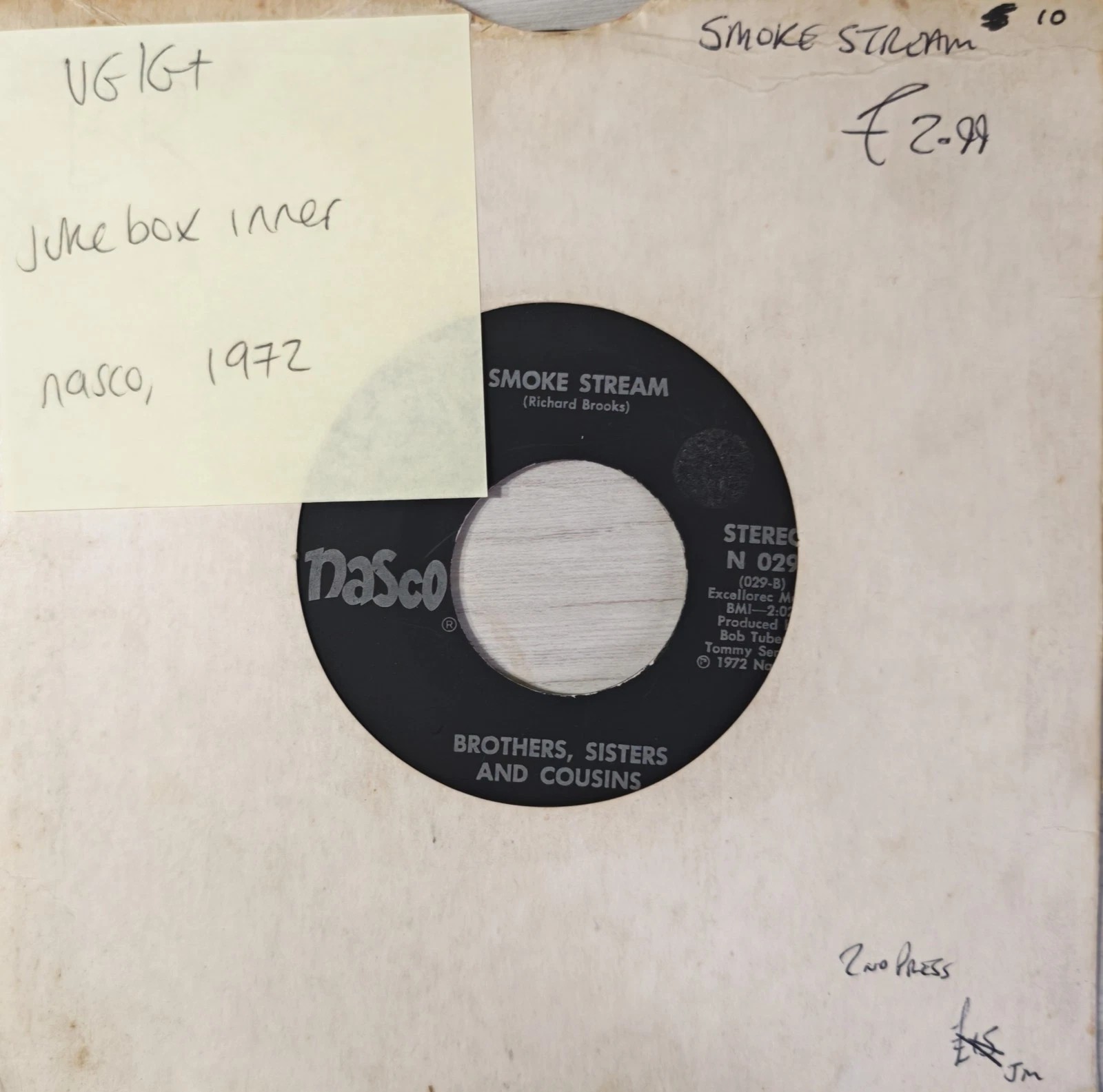 Brothers, Sisters And Cousins Smoke Stream Vinyl Record 7" VG/G+ N029 1972 sleeve Brothers, Sisters And Cousins Smoke Stream Vinyl Record 7" VG/G+ N029 1972 sleeve