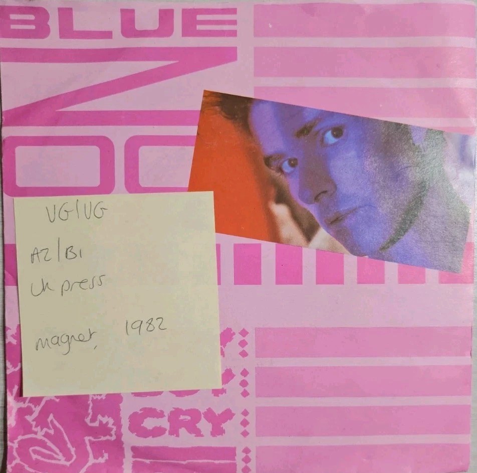 Blue Zoo Cry Boy Cry Vinyl Record 7" VG/VG MAG 234 1982 vinyl record sleeve Blue Zoo Cry Boy Cry Vinyl Record 7" VG/VG MAG 234 1982 vinyl record sleeve