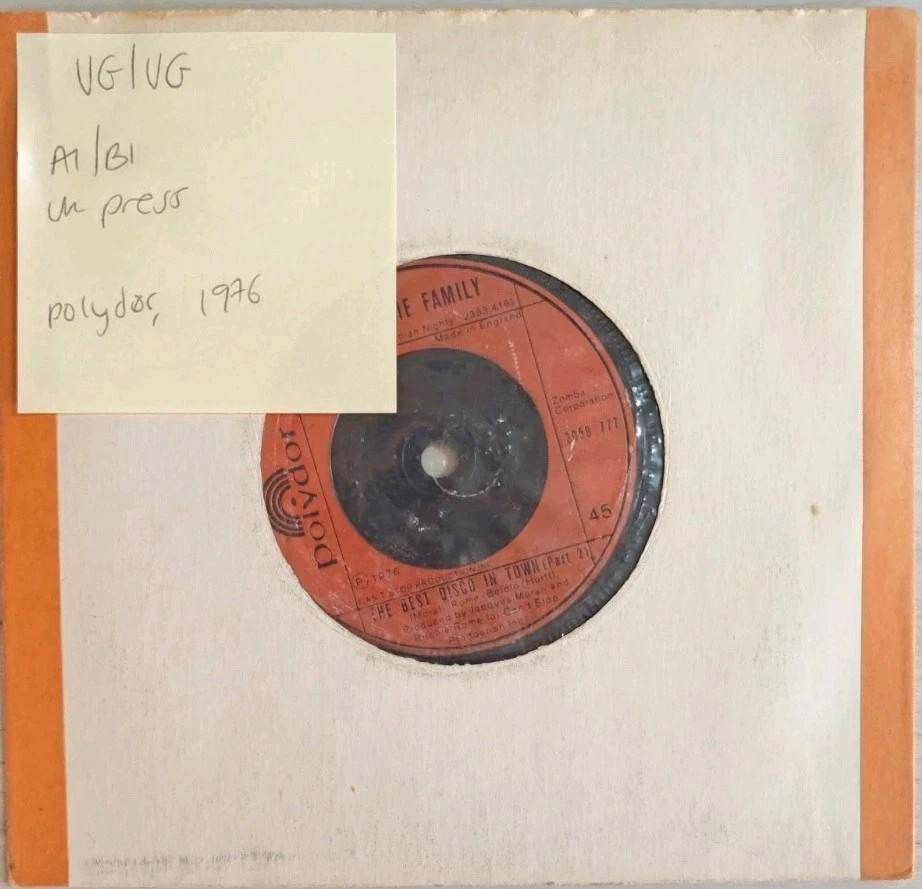 Ritchie Family Best Disco In Town Vinyl Record 7" VG/VG 2058777 1976 sleeve Ritchie Family Best Disco In Town Vinyl Record 7" VG/VG 2058777 1976 sleeve