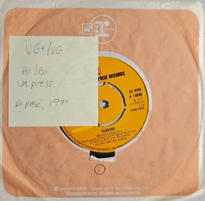 Family In My Own Time / Seasons Vinyl Record 7" VG+/VG K 14090 1971 sleeve Family In My Own Time / Seasons Vinyl Record 7" VG+/VG K 14090 1971 sleeve