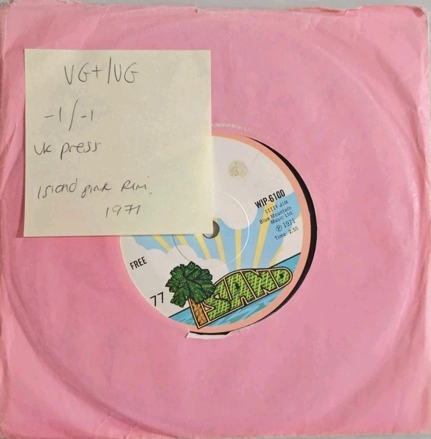 Free My Brother Jake Vinyl Record 7" VG+/VG WIP6100 1971 vinyl record sleeve Free My Brother Jake Vinyl Record 7" VG+/VG WIP6100 1971 vinyl record sleeve