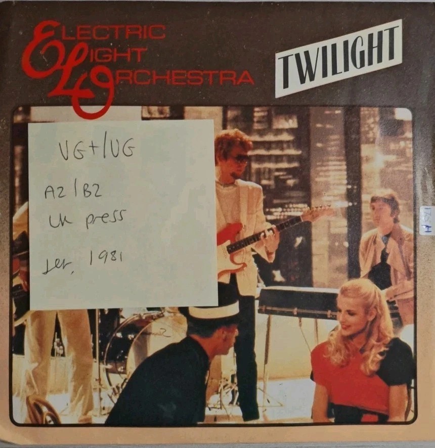 Electric Light Orchestra Twilight Vinyl Record 7" VG+/VG JET7015 1981 sleeve Electric Light Orchestra Twilight Vinyl Record 7" VG+/VG JET7015 1981 sleeve