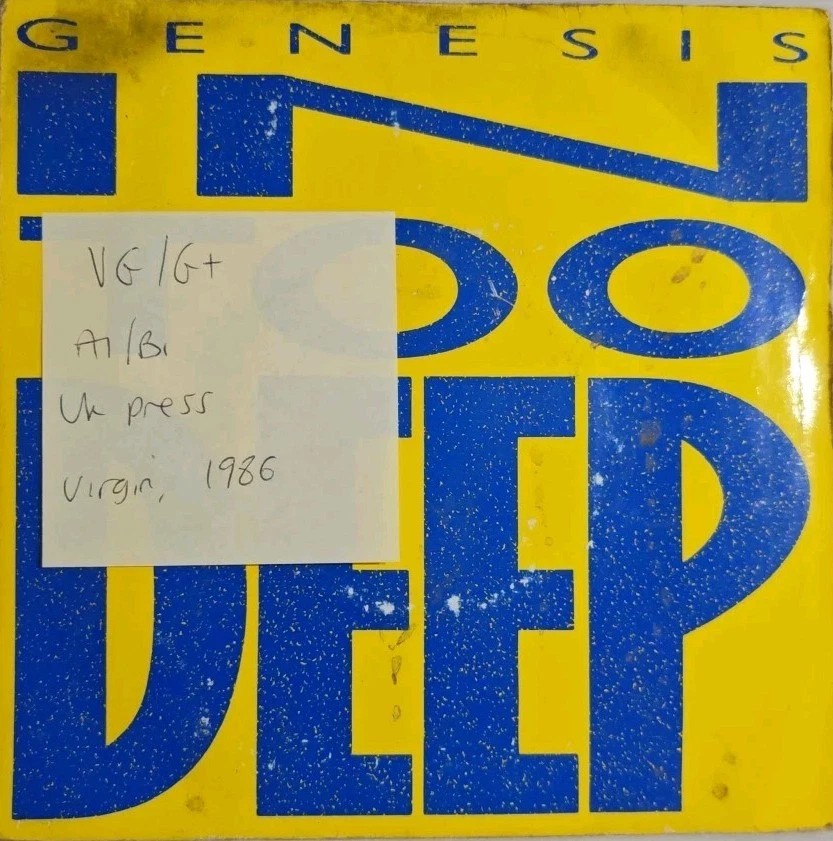 Genesis In Too Deep / Do The Neurotic Vinyl Record 7" VG/G+ GENS 2 1986 sleeve Genesis In Too Deep / Do The Neurotic Vinyl Record 7" VG/G+ GENS 2 1986 sleeve