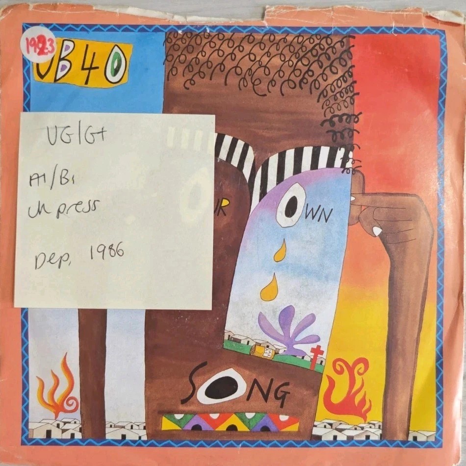 UB40 Sing Our Own Song Vinyl Record 7" VG/G+ DEP23 1986 sleeve UB40 Sing Our Own Song Vinyl Record 7" VG/G+ DEP23 1986 sleeve