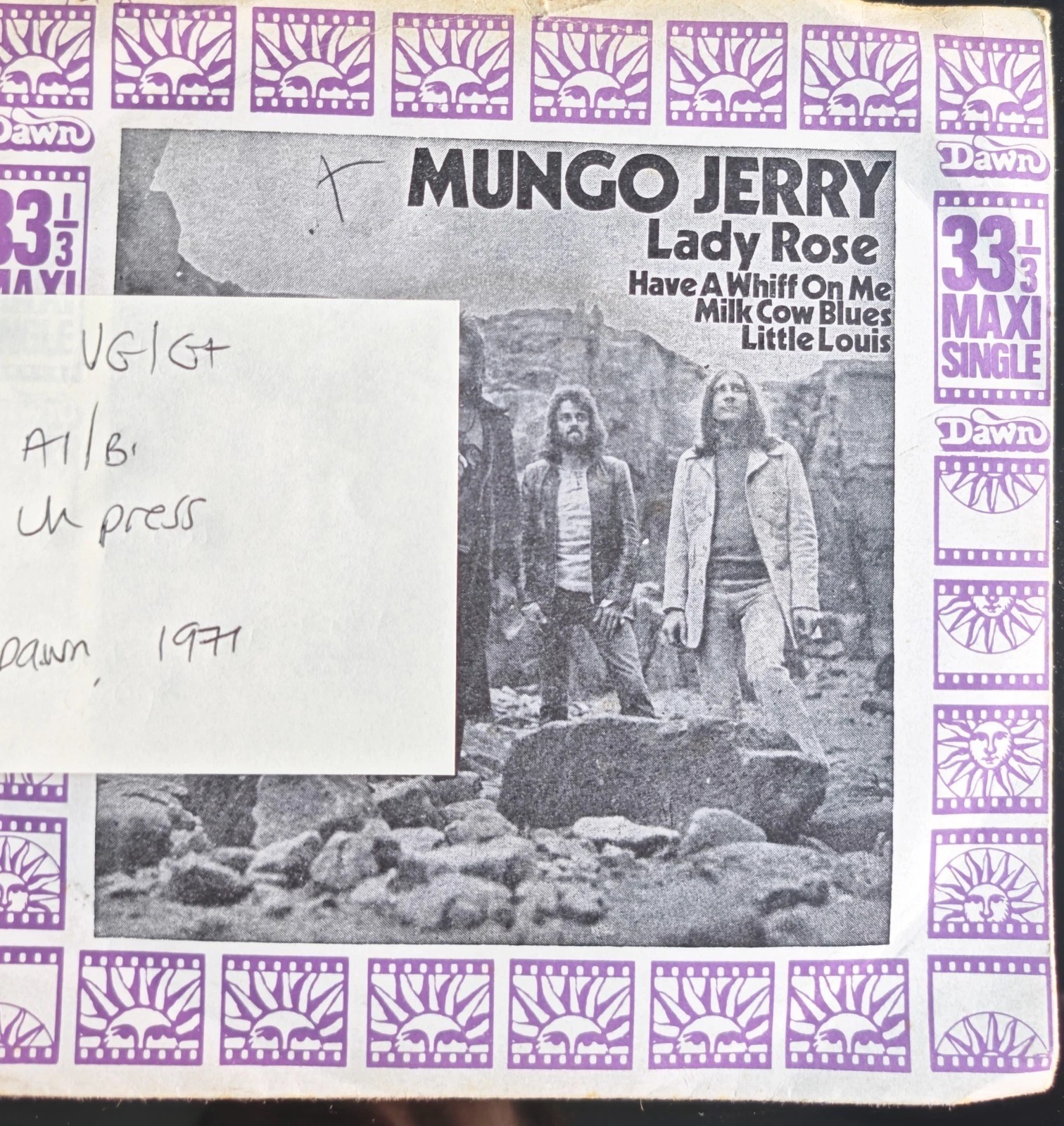 Mungo Jerry Lady Rose Vinyl Record 7" VG/G+ DNX 2510 1971 sleeve Mungo Jerry Lady Rose Vinyl Record 7" VG/G+ DNX 2510 1971 sleeve