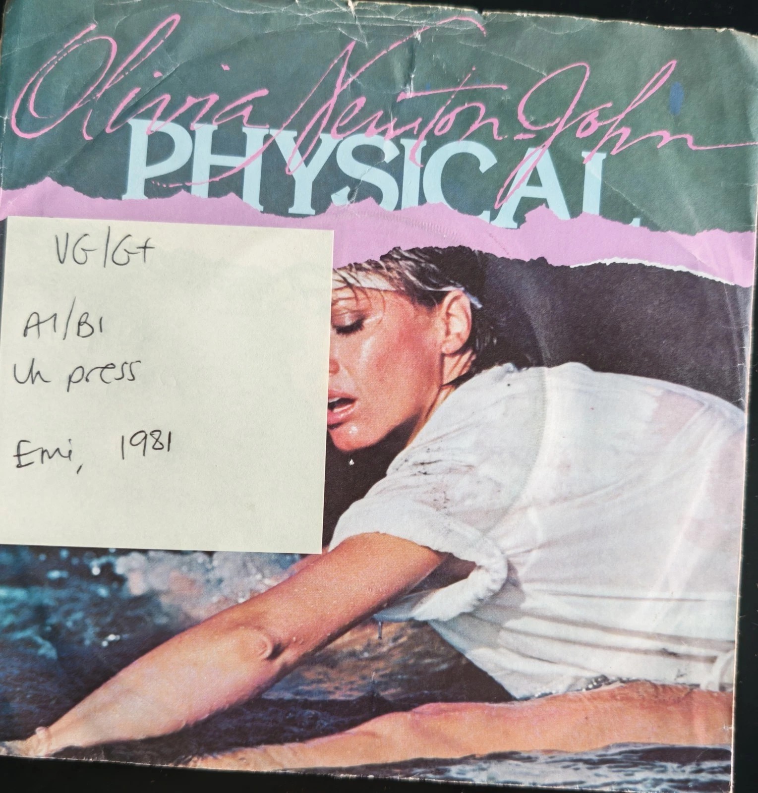Olivia Newton-John Physical Vinyl Record 7" VG/G+ EMI 5234 1981 sleeve Olivia Newton-John Physical Vinyl Record 7" VG/G+ EMI 5234 1981 sleeve