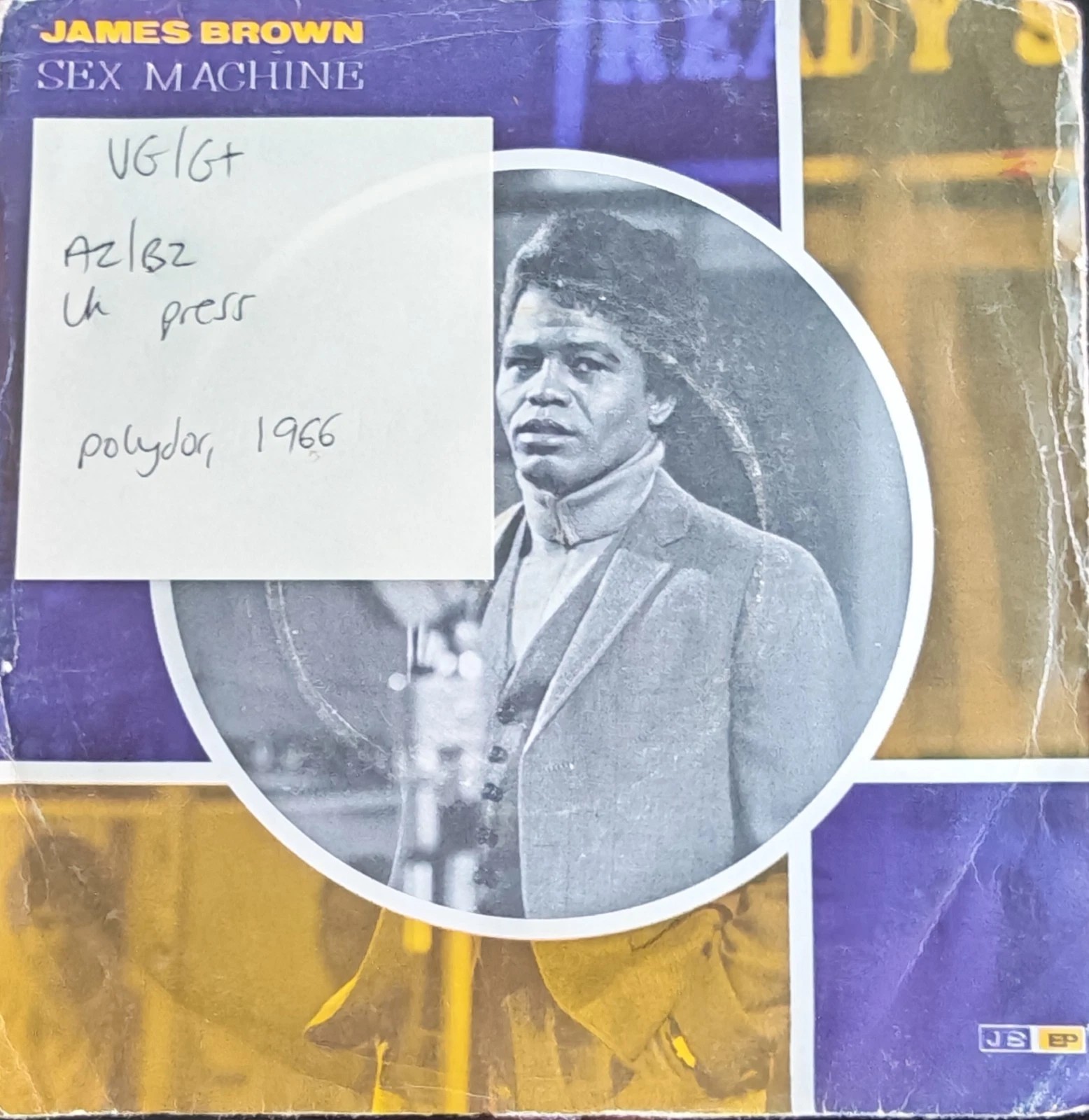 James Brown Get Up I Feel Like Being A Sex Machine Vinyl Record 7" VG/G+ POSP751 sleeve James Brown Get Up I Feel Like Being A Sex Machine Vinyl Record 7" VG/G+ POSP751 sleeve